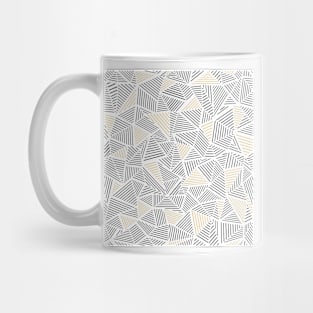 Abstract Linear White Gold Mug